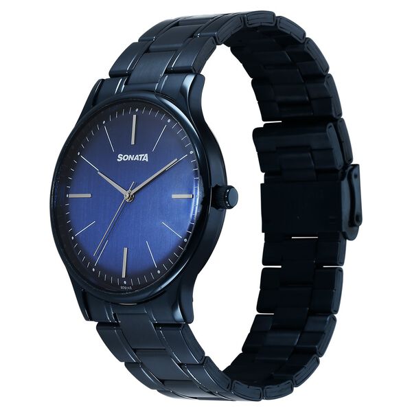 Sonata Aspire Quartz Analog Blue Dial Stainless Steel Strap Watch For Men - image number 1