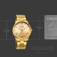 Sonata Traditional Essentials Quartz Analog Champagne Dial Golden Metal Strap Watch For Men - image number 3