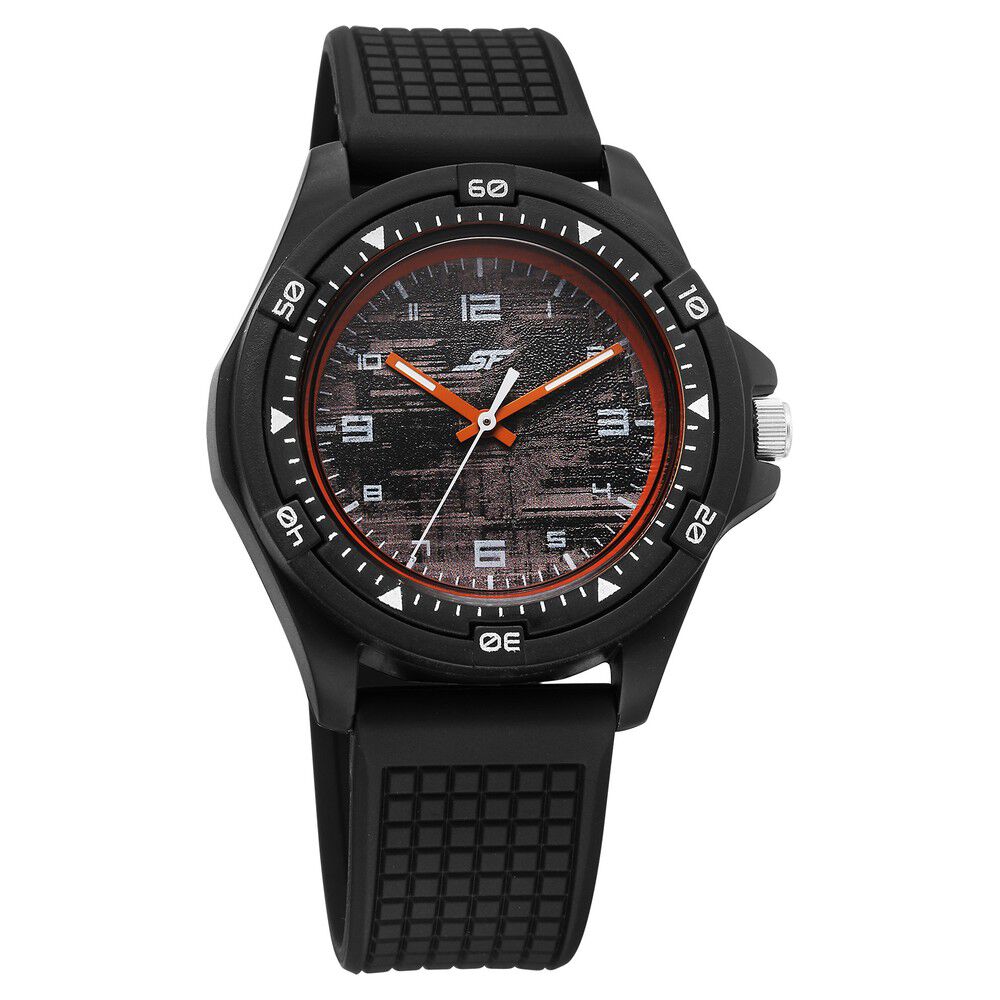 SF Sporty Analogs Quartz Analog Multicoloured Dial Black Plastic Strap Watch For Men-image-2