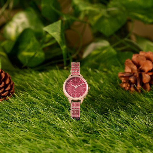 Poze By Sonata Quartz Analog Pink Dial Two Toned Metal Strap Watch For Women - image number 0