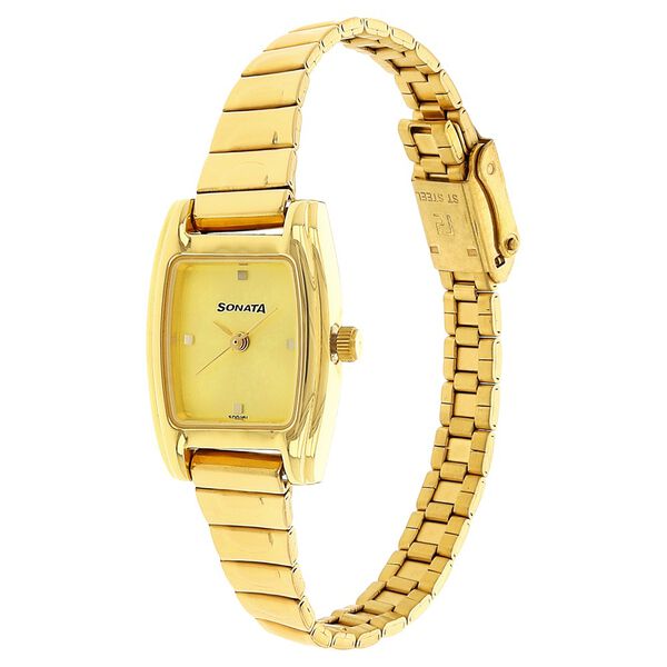 Sonata Quartz Analog Champagne Dial Stainless Steel Strap Watch for Women - image number 1