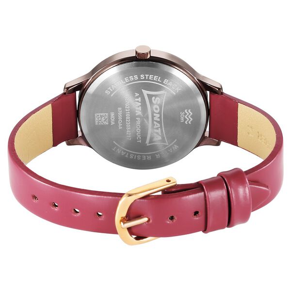 Sonata Blush Quartz Analog Brown dial Leather Strap Watch for Women - image number 3