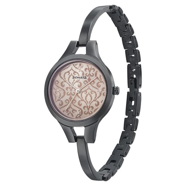 Sonata Onyx Pink Dial Women Watch With Stainless Steel Strap - image number 1