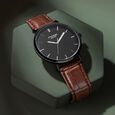 Sonata Poze Quartz Analog Black Dial Tan Leather Strap Watch For Men - image number 0