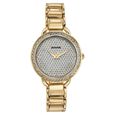 Sonata Wedding Bling Quartz Analog Green Dial Rose Gold Metal Strap Watch for Women