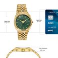 Sonata Vector Green Textured Dial Gold-Tone Bracelet Watch for Men - image number 3
