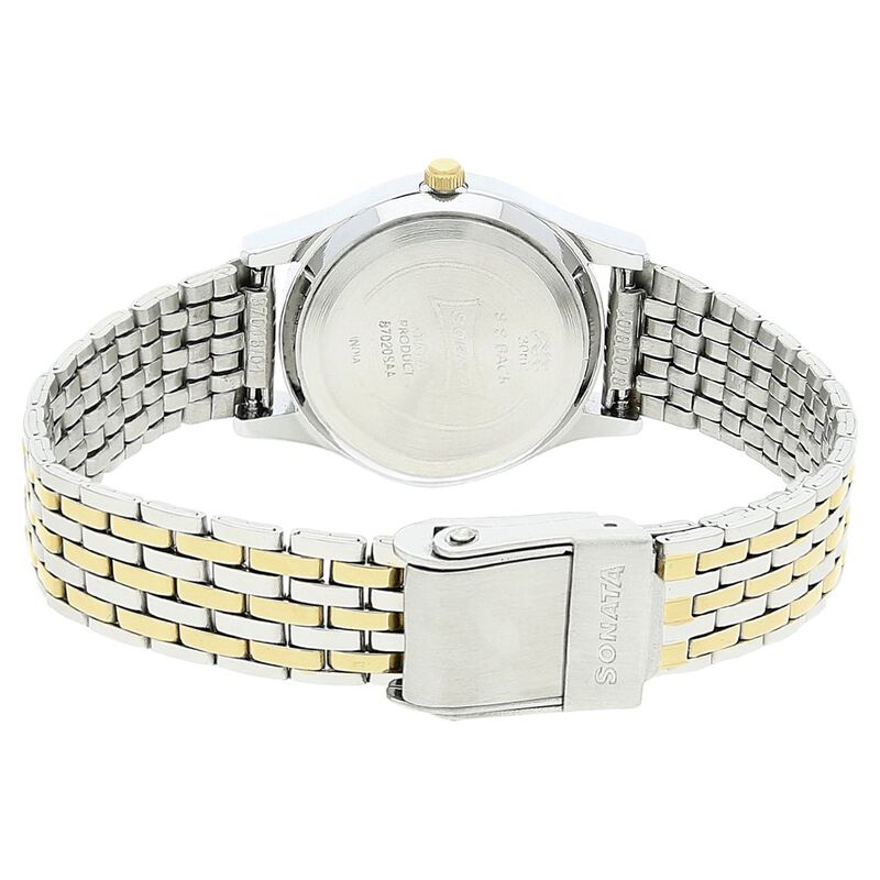 Sonata Quartz Analog White Dial Stainless Steel Strap Watch for Women - image number 3