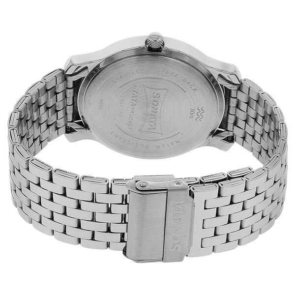 Sonata Quartz Analog Silver Dial Stainless Steel Strap Watch for Men - image number 3