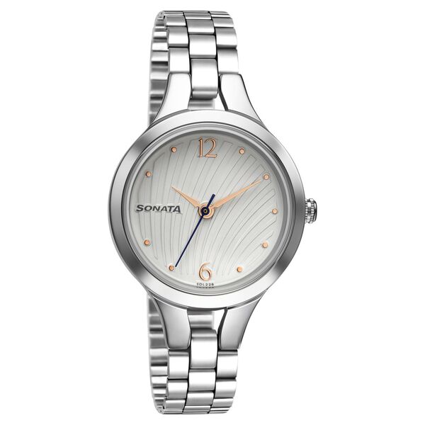 Sonata Workwear White Dial Women Watch With Stainless Steel Strap - image number 0