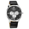 Sonata Force Quartz Multifunction Black Dial Leather Strap Watch for Men - image number 0