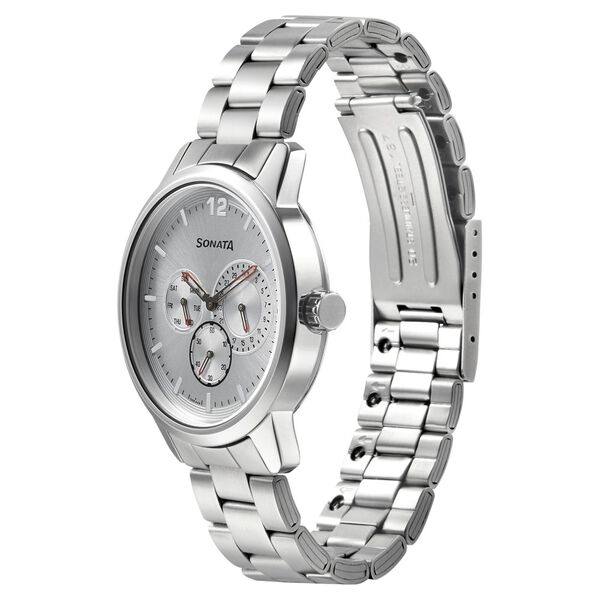 Sonata Quartz Analog Silver Dial Metal Strap Watch for Men - image number 1