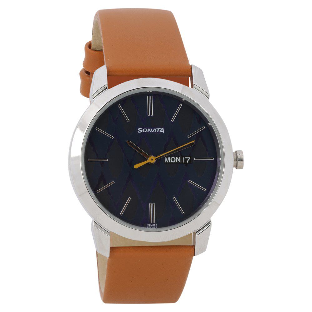 Sonata watch shop 77063sab price