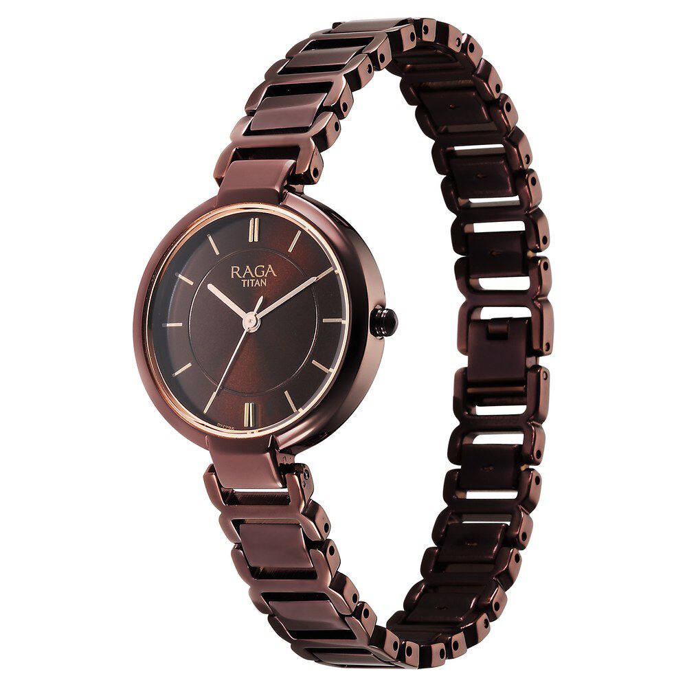 Raga Women s Allure Brown Dial with designer Metal Strap Watch