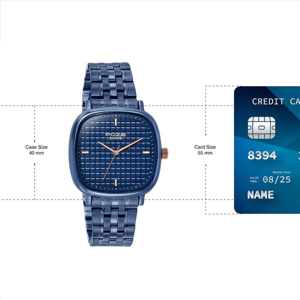 Sonata Poze Quartz Analog Blue Dial Blue Colour Stainless Steel Strap Watch For Men - image number 3