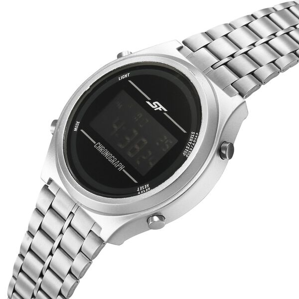 SF CirQle Digital Dial Silver Stainless Steel Strap Watch For Men - image number 3