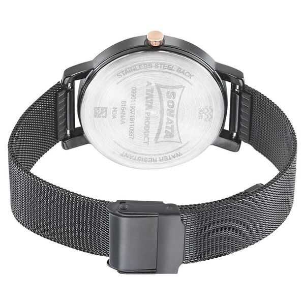 Sonata Onyx Black Dial Women Watch With Stainless Steel Strap - image number 3