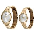 Sonata Perfect Pairs Quartz Analog Silver Dial Golden Metal Strap Watch For Couple - image number 1