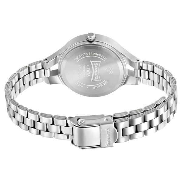 Sonata Workwear White Dial Women Watch With Stainless Steel Strap - image number 3