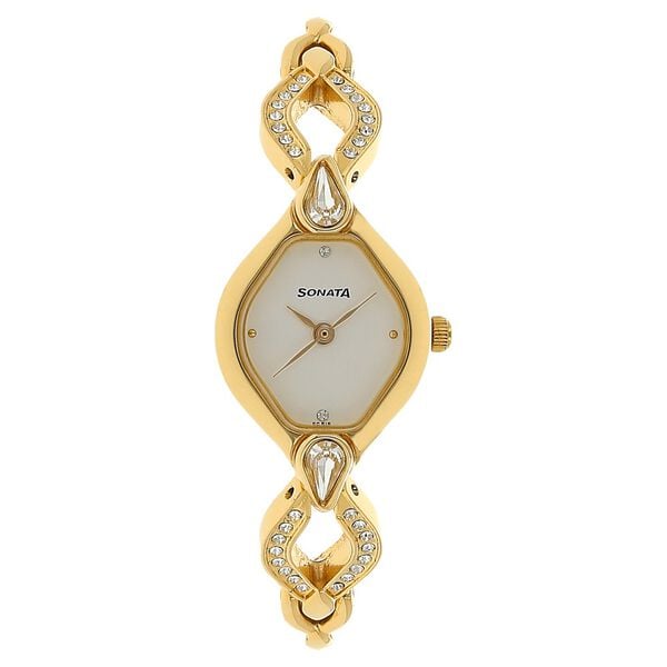 Sonata Quartz Analog White Dial Metal Strap Watch for Women - image number 0