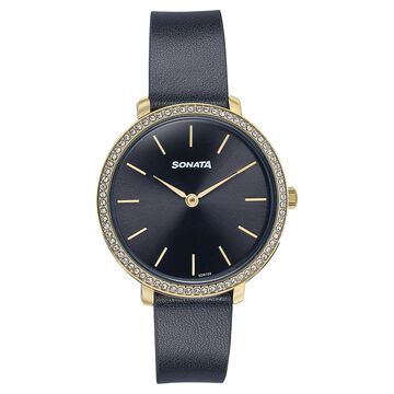Sonata Wedding Edit Quartz Analog Black Dial Leather Strap Watch For Women