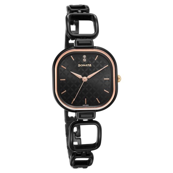 Sonata Wedding Quartz Analog Black Dial Metal Strap Watch for Women - image number 0