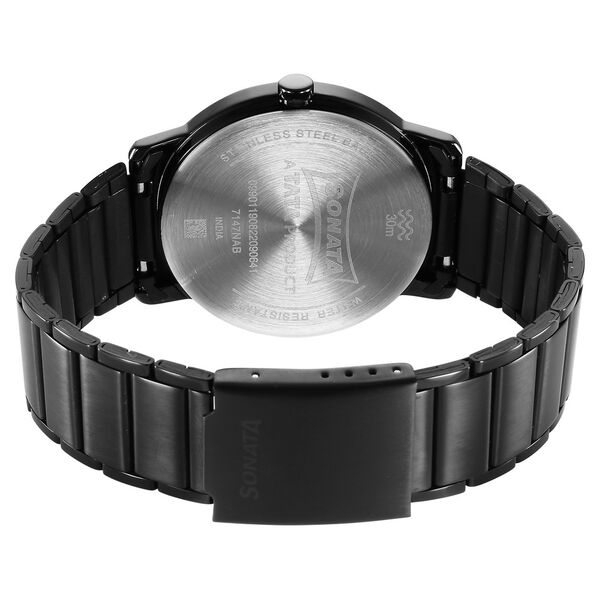 Sleek Black Dial Analog with Day and Date Watch for Men - image number 3