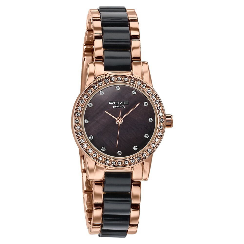 Buy Online Sonata Poze Quartz Analog White Dial Two Toned Metal
