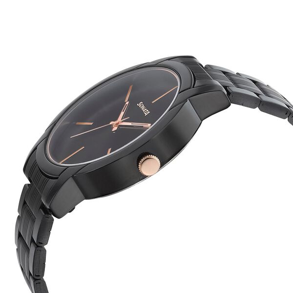 Sonata Beyond Gold Quartz Analog Black Dial Metal Strap Watch for Men - image number 2