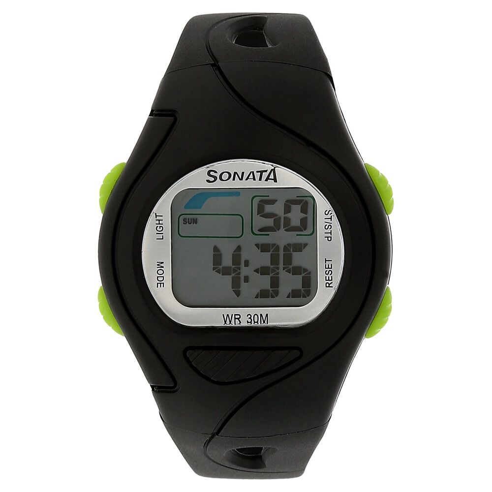 SF Digital Grey Dial Plastic Strap Unisex Watch