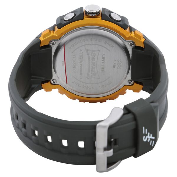SF Quartz Analog Digital Green Dial Plastic Strap Watch for Men - image number 3