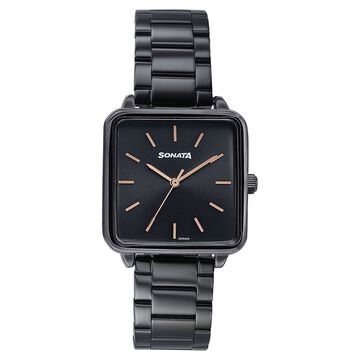 Sonata Wedding Edit Quartz Analog Black Dial Stainless Steel Strap Watch For Women
