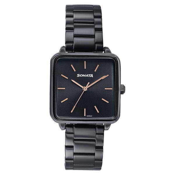 Sonata Wedding Edit Quartz Analog Black Dial Stainless Steel Strap Watch For Women - image number 0