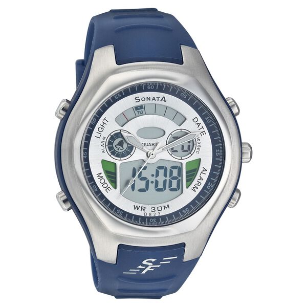 Sonata Quartz Analog Silver Dial Strap Watch for Men - image number 0