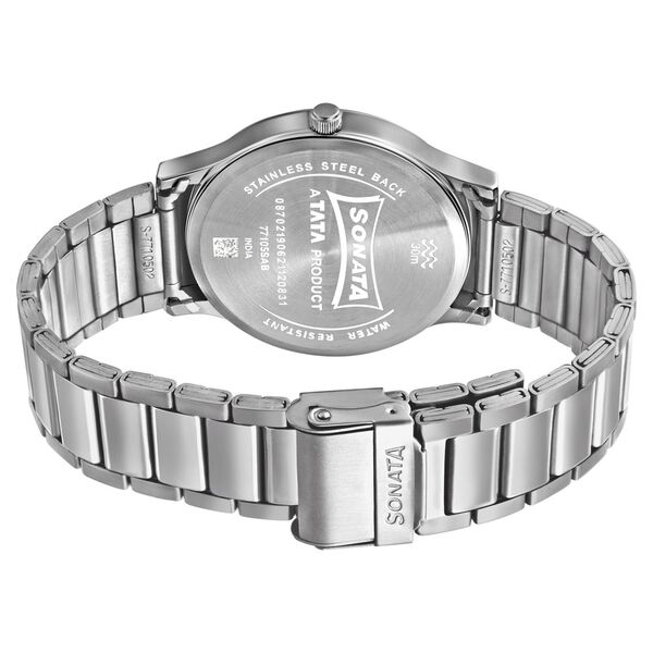 Sonata RPM Quartz Analog with Day and Date Brown Dial Stainless Steel Strap Watch for Men - image number 3
