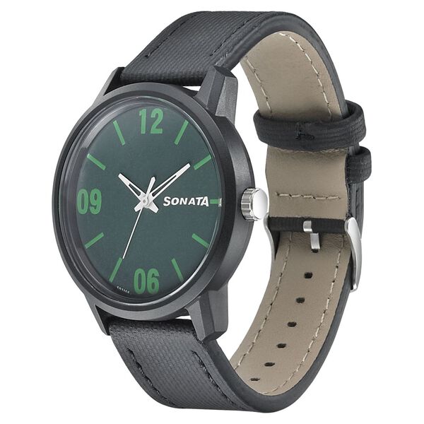Sonata Quartz Analog Grey Dial Leather Strap Watch for Men - image number 1