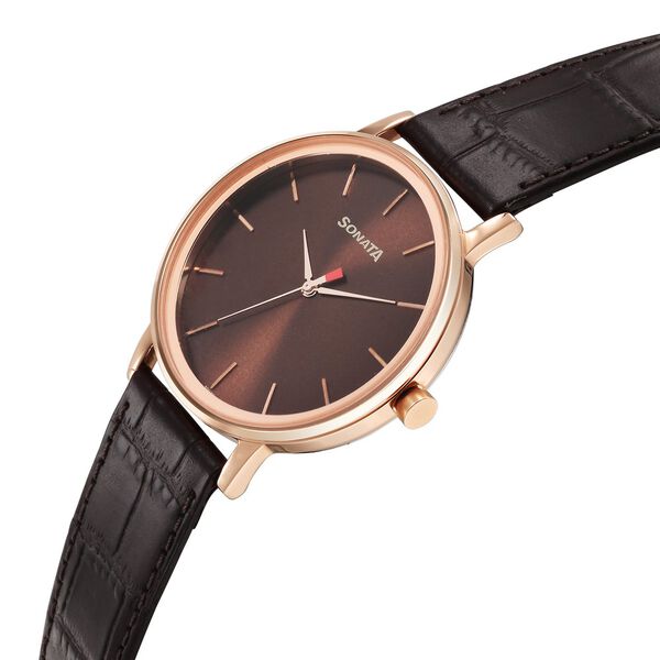 Sonata Utsav Quartz Analog Brown Dial Watch for Men - image number 2