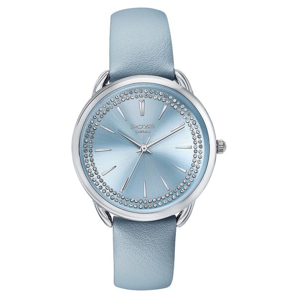 Sonata Poze Quartz Analog Blue Dial Leather Strap Watch For Women - image number 0