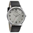 Sonata Smart Plaid Quartz Analog White Dial Leather Strap Watch for Men - image number 0