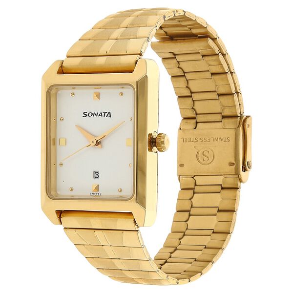 Sonata Quartz Analog White Dial Stainless Steel Strap Watch for Men - image number 1