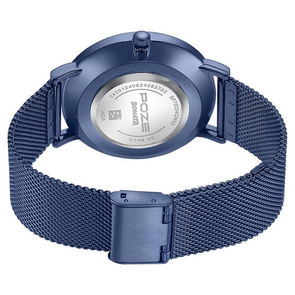 Sonata Poze Quartz Analog Blue Dial Blue Metal Strap Watch For Men - image number 5