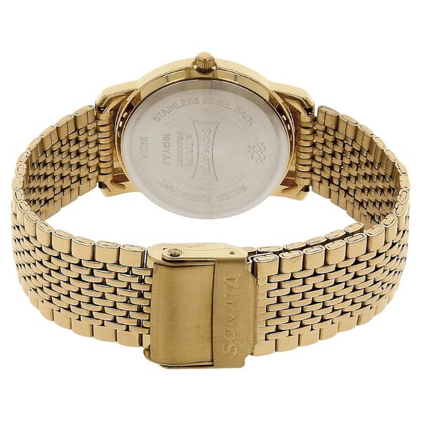Sonata Quartz Analog Champagne Dial Stainless Steel Strap Watch for Men - image number 3