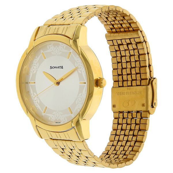 Sonata Quartz Analog Silver Dial Stainless Steel Strap Watch for Men - image number 1