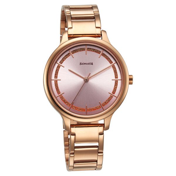 Sonata Blush Quartz Analog Pink dial Stainless Steel Strap Watch for Women - image number 0