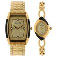 Sonata Quartz Analog Champagne Dial Leather Strap Watch for Couple
