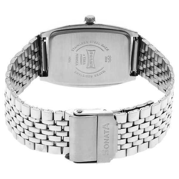 Sonata Quartz Analog White Dial Stainless Steel Strap Watch for Men - image number 3
