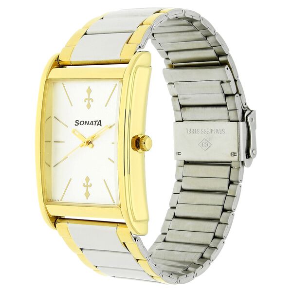 Sonata Quartz Analog Silver Dial Stainless Steel Strap Watch for Men - image number 1