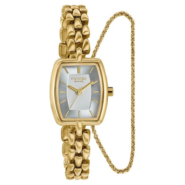 Poze Poze Quartz Analog White Dial Golden Metal Strap Watch For Women - image number 2