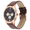 Sonata Quartz Multifunction Brown Dial Leather Strap Watch for Men - image number 1