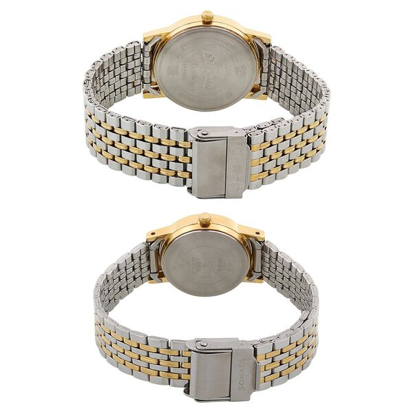 Sonata Quartz Analog Silver Dial Stainless Steel Strap Watch for Couple - image number 3