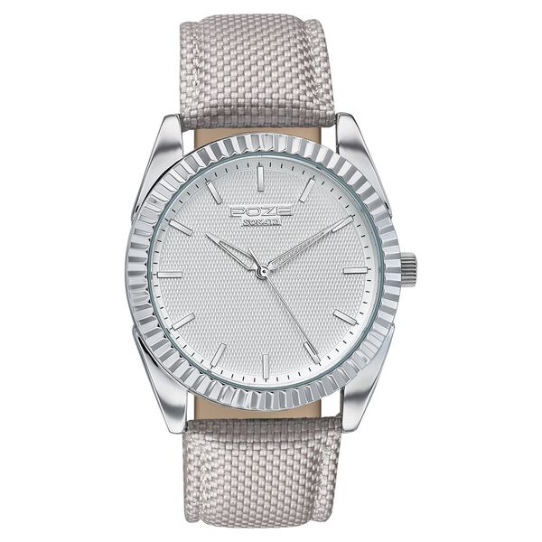 Poze By Sonata Quartz Analog White Dial Grey Nylon Strap Watch For Men - image number 1